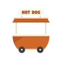 Bakery stand icon flat vector. Hot dog cart vector