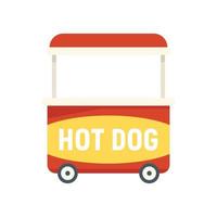 vector plano de icono de comida rápida. carro de perritos calientes