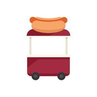Hotdog cart icon flat vector. Food stand vector