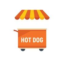 Hot dog food icon flat vector. Cart stand vector