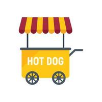 Hot dog market icon flat vector. Snack shop vector