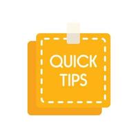 Tips icon flat vector. Idea advice vector