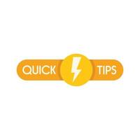 Flash tip icon flat vector. Quick trick vector