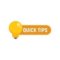 Tip icon flat vector. Quick trick vector