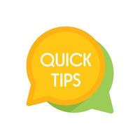 Info tip icon flat vector. Quick trick vector