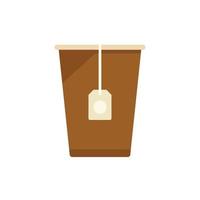 Airline tea cup icon flat vector. Food meal vector