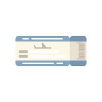 Airplane ticket icon flat vector. Airline plane vector