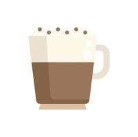 Cream latte icon flat vector. Coffee cup vector