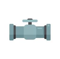 Pipe tap icon flat vector. Pipeline drain vector