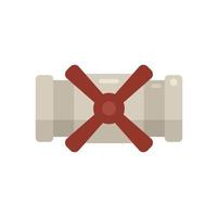 Top view water tap icon flat vector. Valve drain vector