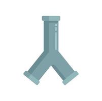 Pipe triangle icon flat vector. Steel system vector