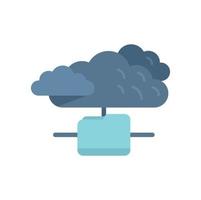 Database cloud icon flat vector. Platform system vector