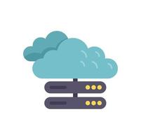 Cloud data icon flat vector. Crm database vector