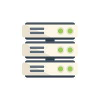 Server desktop icon flat vector. System data vector
