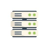 Server desktop icon flat vector. System data vector