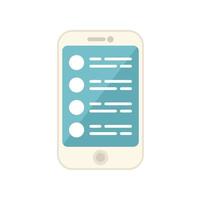 Smartphone database icon flat vector. Customer data vector