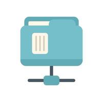 Folder system icon flat vector. Crm data vector