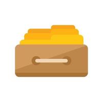 Folder drawer icon flat vector. Platform system vector