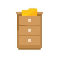 Office drawer icon flat vector. Crm data vector