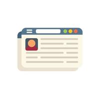 Web page icon flat vector. Platform system vector