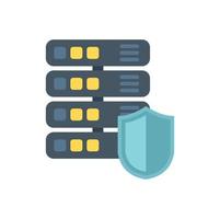 Secured server icon flat vector. Platform system vector