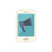 Phone customer database icon flat vector. Crm data vector