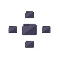 Folder database icon flat vector. Customer data vector