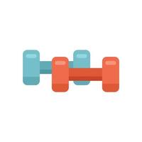 Rubber dumbbell icon flat vector. Active fitness vector