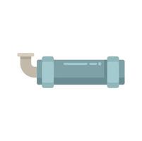 Small pipe connector icon flat vector. Valve drain vector