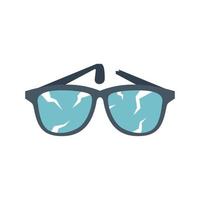 Trash glasses icon flat vector. Waste plastic vector