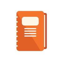 Notebook database icon flat vector. Customer data vector