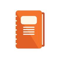 Notebook database icon flat vector. Customer data vector