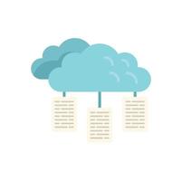 Cloud data server icon flat vector. Software system vector