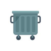 Trash bin icon flat vector. Waste food vector