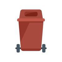 Street trash cart icon flat vector. Garbage reduce vector