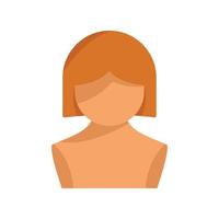 Short wig icon flat vector. Head style vector