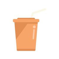 Plastic cup trash icon flat vector. Recycle waste vector