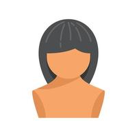 Beauty wig icon flat vector. Head style vector