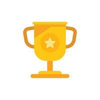 University award cup icon flat vector. Degree education vector