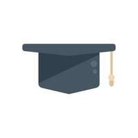 Graduation hat icon flat vector. Diploma graduation vector