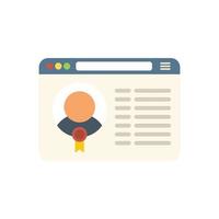 Online education icon flat vector. Study hat vector