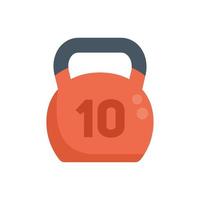 Gym kettlebell icon flat vector. Active fitness vector