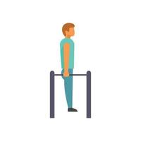 Physical therapist bars icon flat vector. Clinic patient vector
