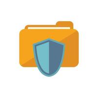 Secured database icon flat vector. Platform system vector