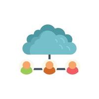 Data cloud icon flat vector. Crm system vector