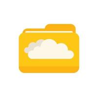 Access cloud folder icon flat vector. Data crm vector