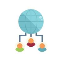 Global customer database icon flat vector. Crm data vector