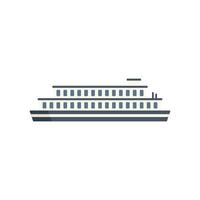 Steamboat icon flat vector. River ship vector