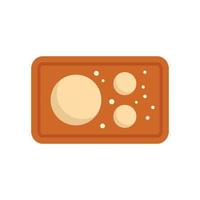 Top view dough icon flat vector. Flour bread vector