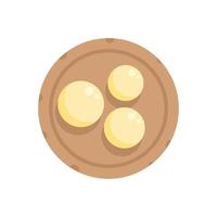 Pizza dough icon flat vector. Flour bread vector